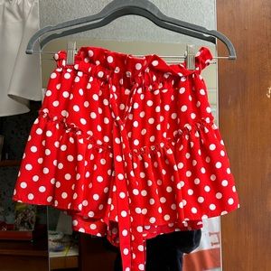 Red polka dot skort